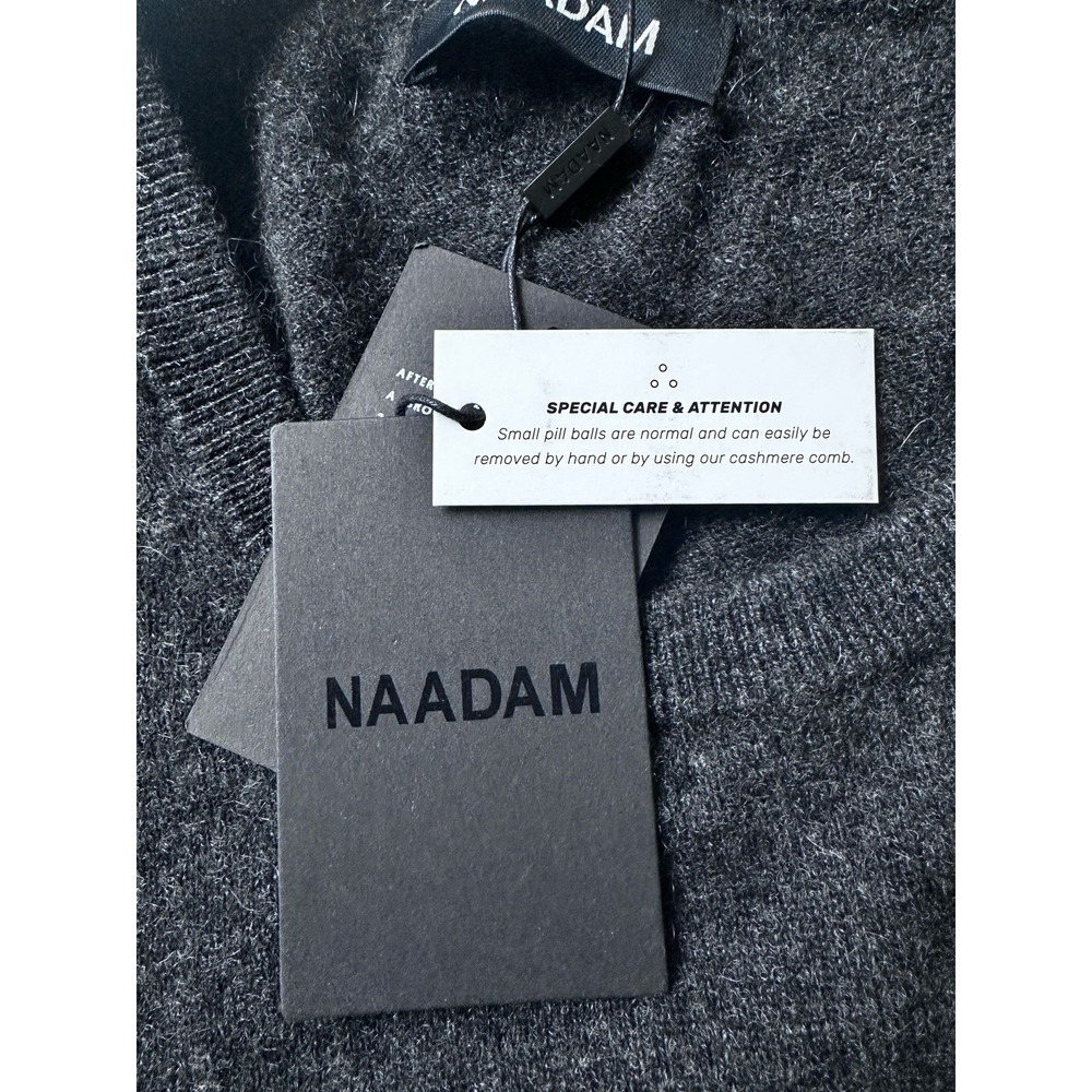 New With Tags NAADAM The Original 100% Cashmere Sweater Men's Gray Size XL - Picture 4 of 9